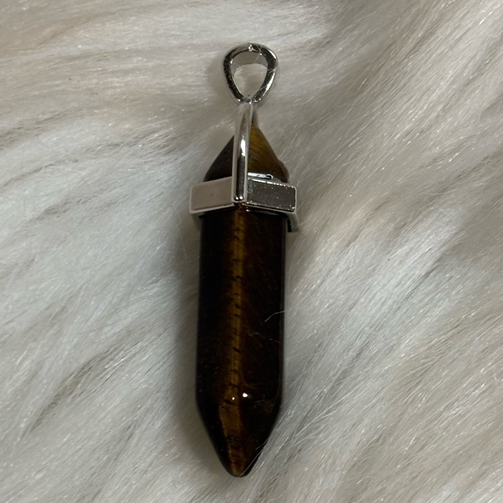 Tiger Eye Crystal Pendant Reiki Chakra NWOT